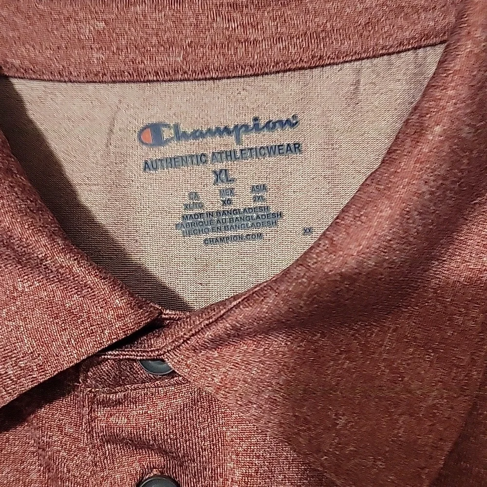 Champion Golf Polo Short Sleeve Shirt Red/Gray‎ Mens Size XL